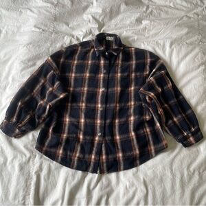 Plaid Fall Flannel Button-Up Shirt